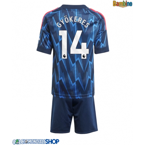 Maglie da calcio Arsenal Viktor Gyokeres #14 Seconda Maglia Bambino 2025-26 Manica Corta + Pantaloni corti)